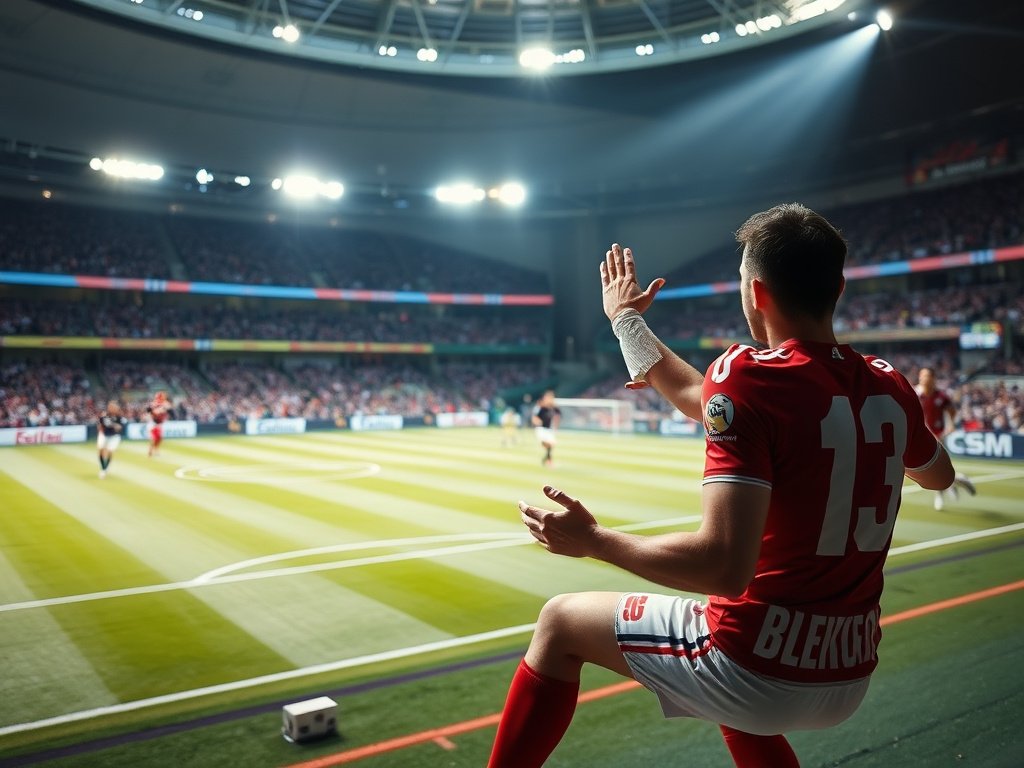 High resolution 8K television screen showing Strong 8K IPTV sports broadcast in living room