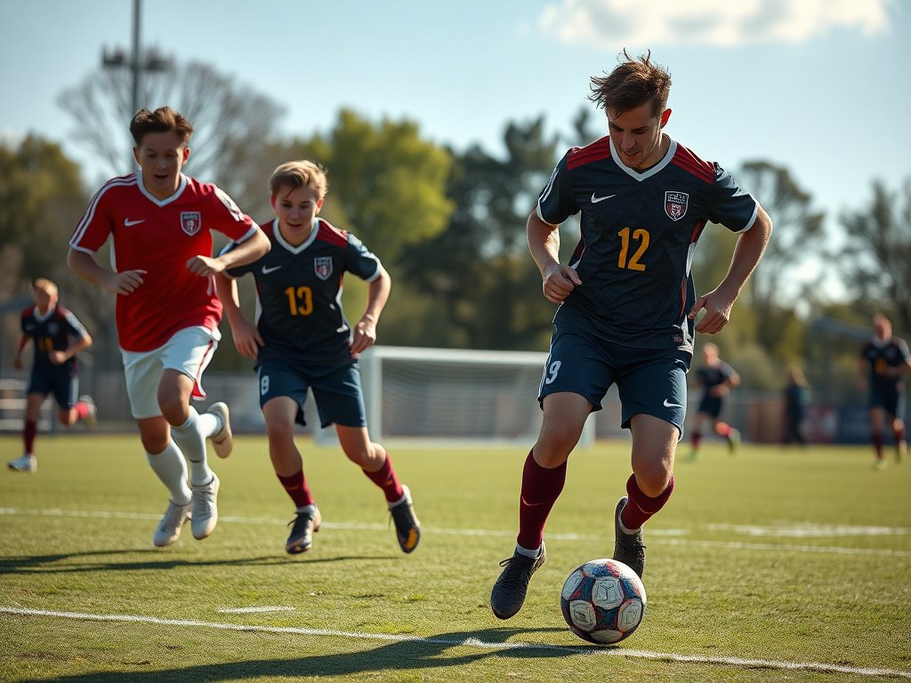 Football players in action