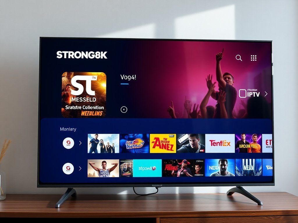 Strong8K IPTV Official Subscription app on a Smart TV